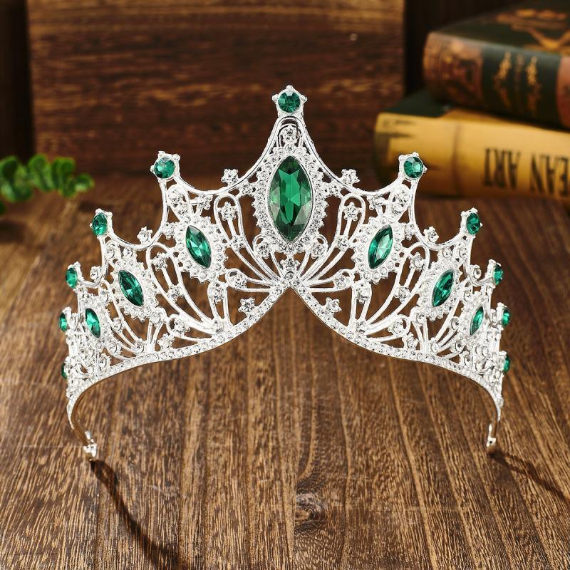 Adoreloveblue Vintage Luxury Shiny Crown Princess Tiara Rhinestone Crown สําหรับผู้หญิงสาวงานแต่งงาน