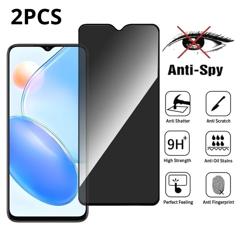 1-2 ชิ้นฟิล์มกระจกนิรภัยสําหรับ T-Mobile Revvlry + REVVL V + 5G Anti Spy ความเป็นส่วนตัวขอบสีดําป้อง