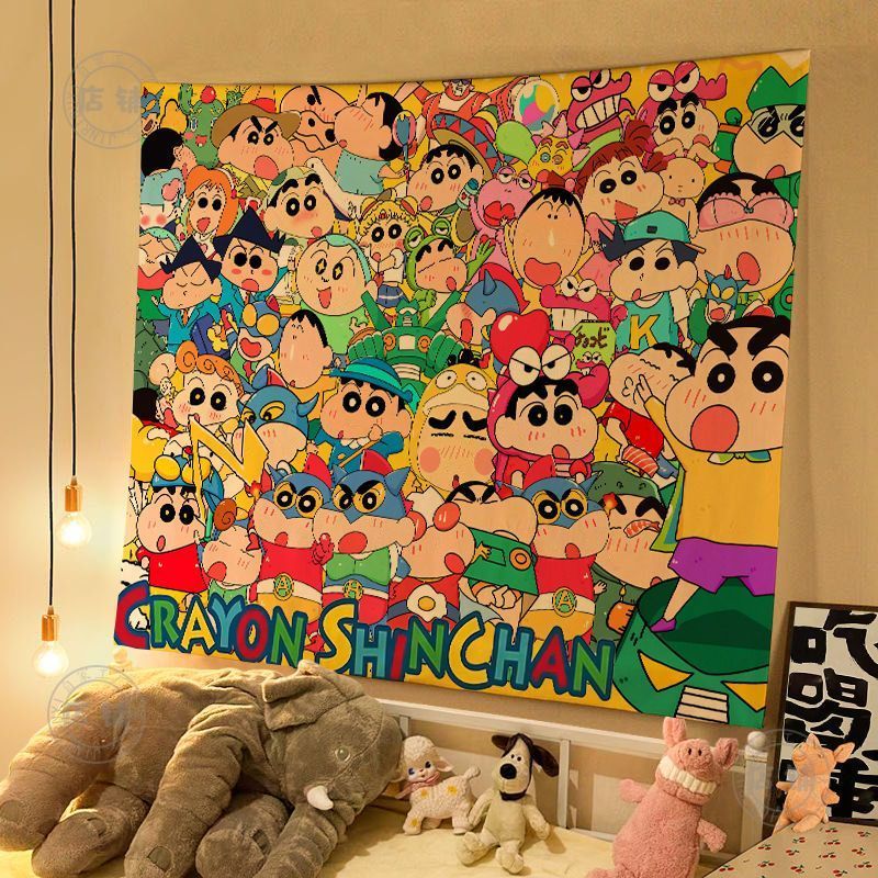 Ins สไตล์การ์ตูน Crayon Shin-Chan Tapestry ยินดีต้อนรับ Lady Home พื้นหลังผ้าหอพักห้องนอนพื้นหลัง Wall Tapestry