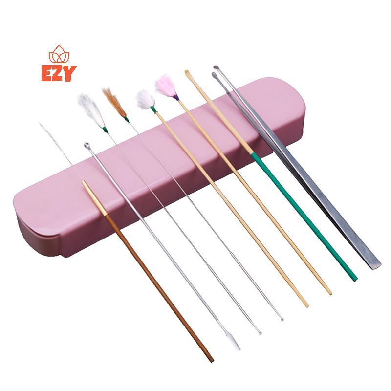 EZY 8 ชิ้นหูขี้ผึ้ง Piers ชุดทําความสะอาดหูช้อน Wax Remover กําจัดเครื่องมือทําความสะอาดหูใหม่