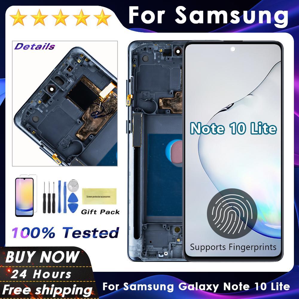 AMOLED หมายเหตุ 10 Lite จอแสดงผลสําหรับ Samsung Galaxy หมายเหตุ 10 Lite N770F N770F/DS N770F/DSM จอแ