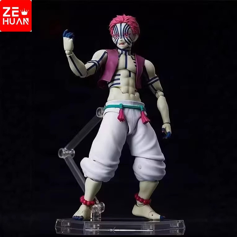 Articulado 15 ซม.Anime Demon Slayer Akaza figma 146 รุ่น Action Figure ของเล่นของขวัญ
