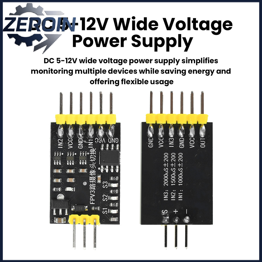 DC5-12V 3-Channel Video Switcher โมดูล FPV 3 กล้องสลับพร้อมควบคุม PWM เหมาะสําหรับ RC Drones และ FPV
