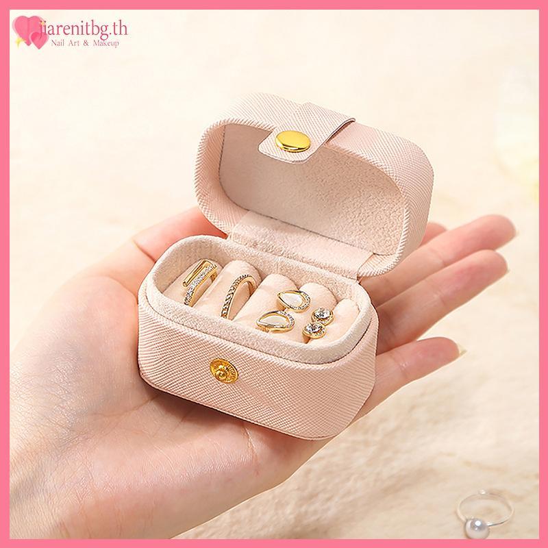 RENBG แบบพกพากล่องเก็บเครื่องประดับ Travel Organizer เครื่องประดับหนังแหวนเครื่องประดับ Organizer จอแสดงผล TH