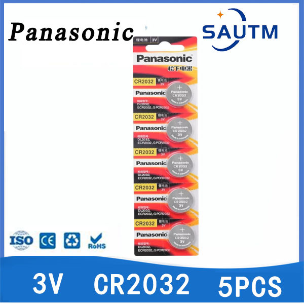 5-25 ชิ้น PANASONIC CR2032 CR 2032 แบตเตอรี่ลิเธียม 3V สําหรับนาฬิกาเครื่องคิดเลขนาฬิการีโมทคอนโทรลข
