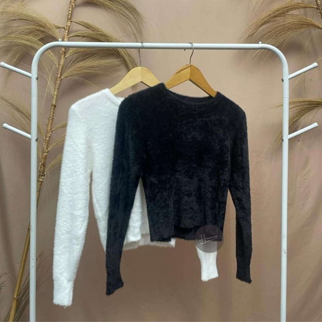 Haseena Womens Top Elmira Top Knit Fur Long Sleeve Outfit Trend