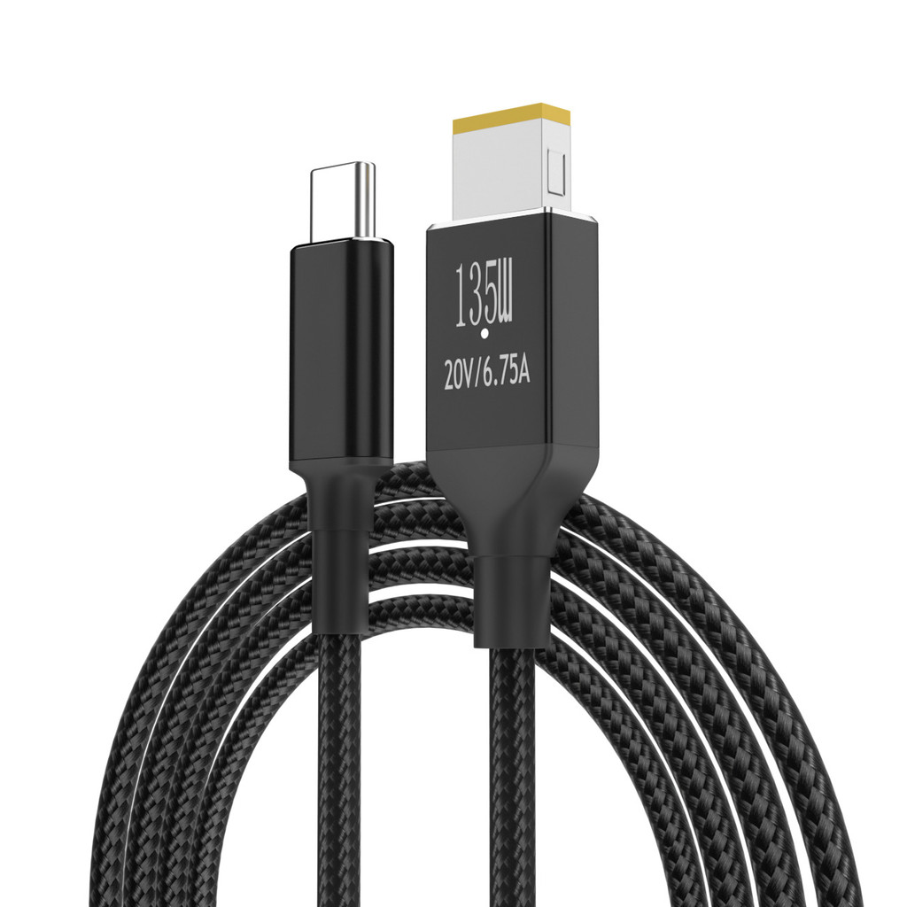 135W USB-C/Type-C ถึง 11.0*4.5 สี่เหลี่ยมผืนผ้าเคล็ดลับ Fast สายชาร์จสําหรับ Lenovo Thinkpad X1 P1 I