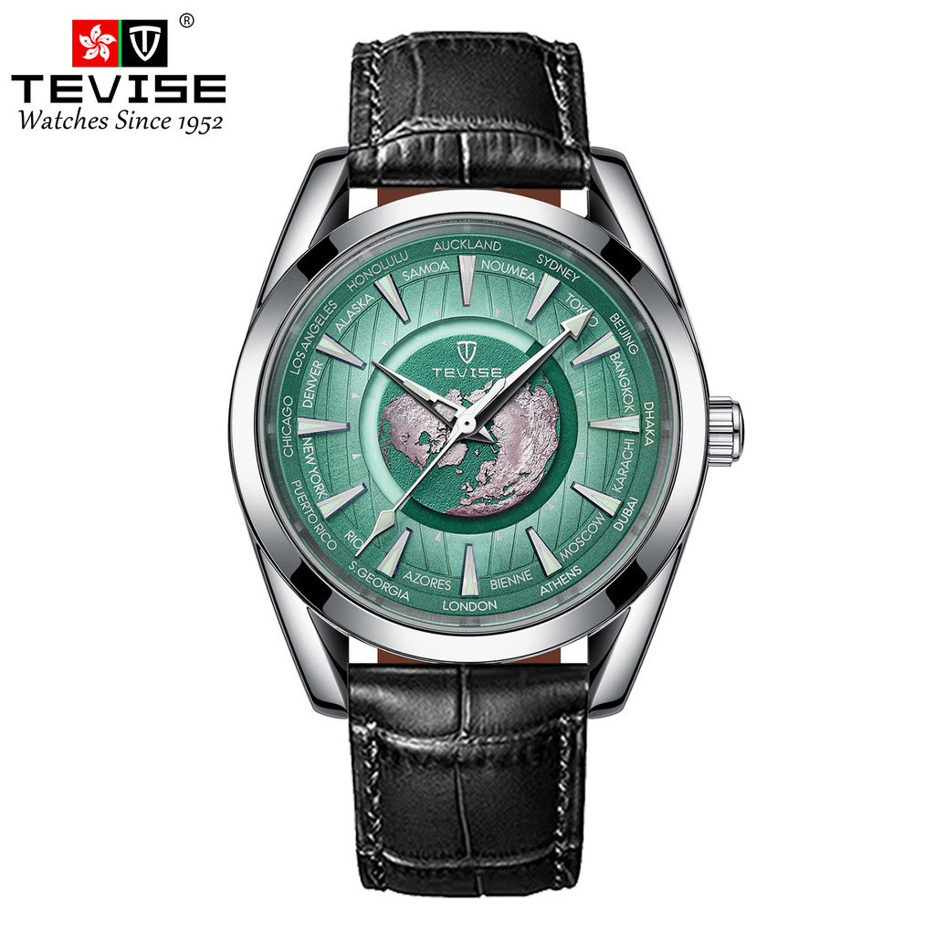 [คุณภาพสูง] Swiss TEVISE Watch Tourbillon นาฬิกาผู้ชายนาฬิกากลไกกันน้ําธุรกิจนาฬิกา