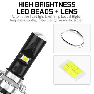 ไฟ LED P15D H6 พัดลมลำแสงสูง/ต่ำระบายความร้อน AC/DC 9 80V 28W 2500 Lumens 6000K สำหรับจักรยานไฟฟ้า 110ทรงลุงled