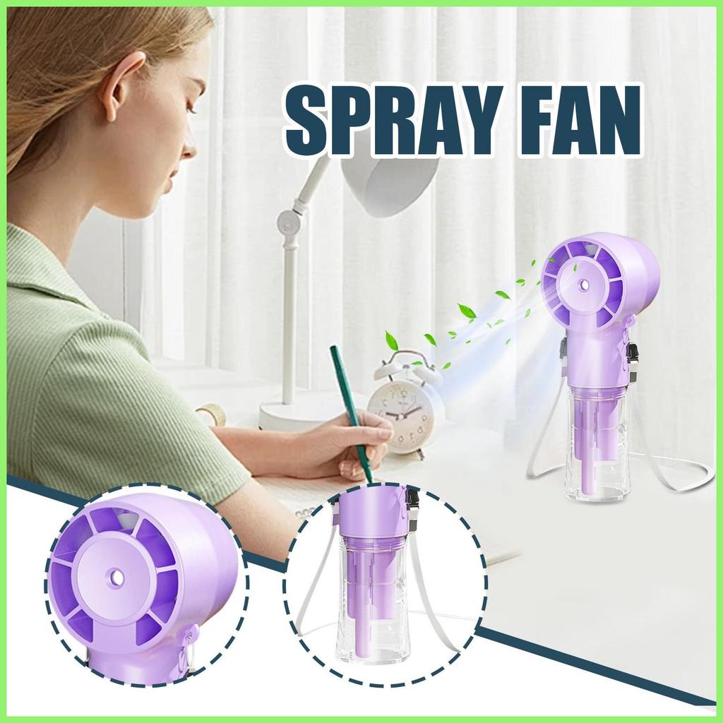 พัดลมสเปรย์ 12000 RPM พัดลมคอแบบพกพาคอขนาดเล็ก Cooling Mister 1200mAh เงียบสําหรับ Camping Trips กิจ