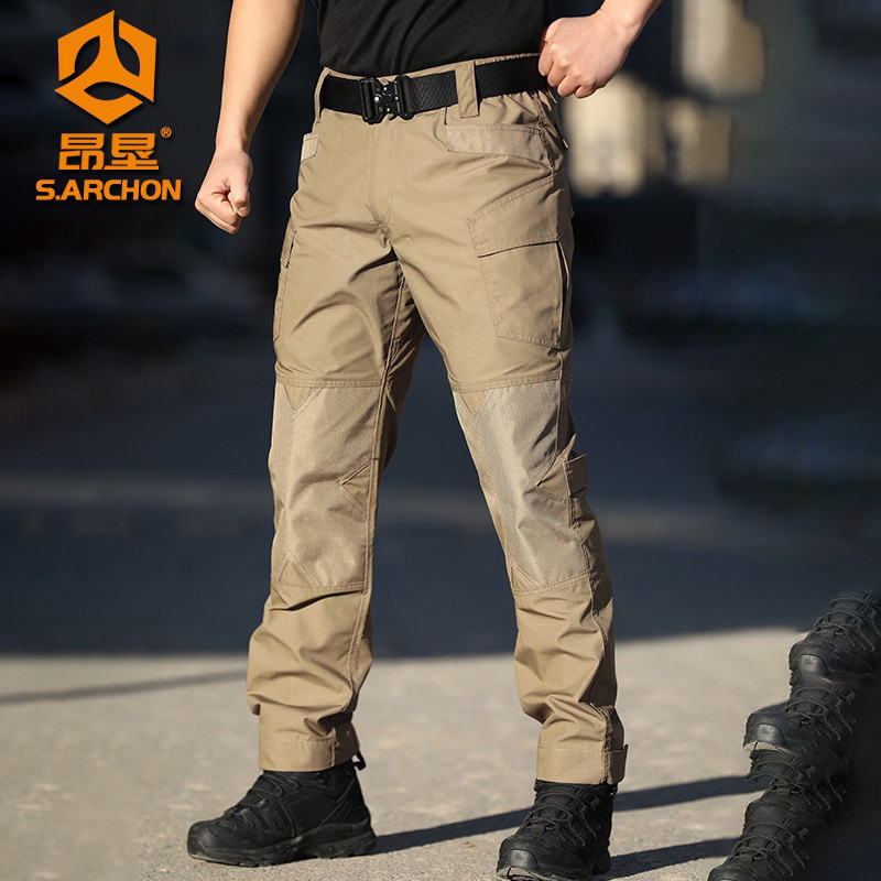 อังเกอร์ ฤดูใบไม้ผลิฤดูใบไม้ร่วง IX6 ยุทธวิธีกางเกงผู้ชายสลิมฟิตกันน้ําพรางกองกําลังพิเศษกองทัพพัดลม