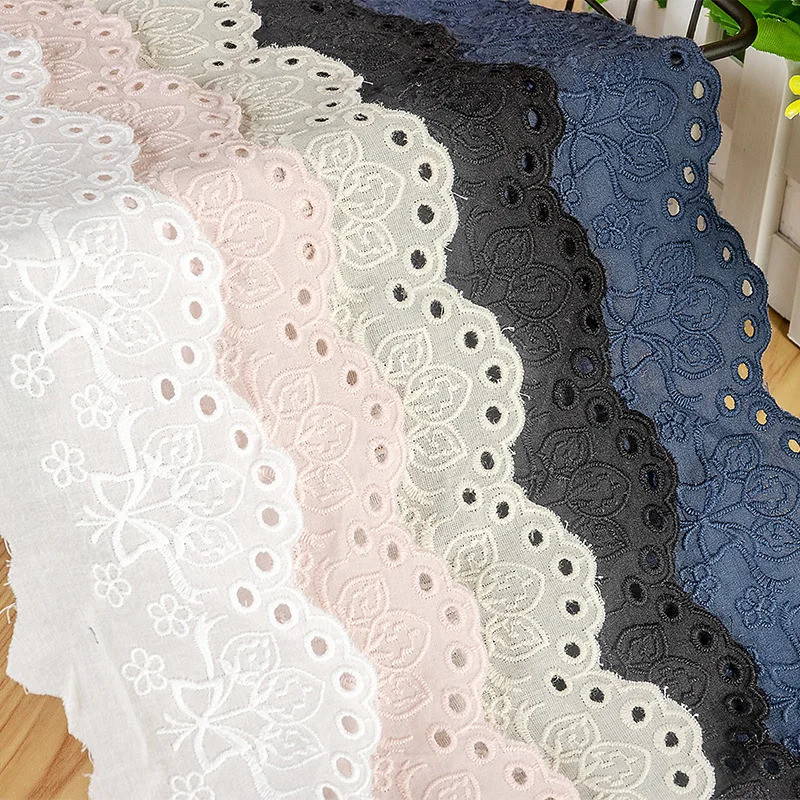 3Yards/Lot Colourful Cotton Lace Trim Hollow Butterfly Strawberry Embroidery Guipure 3d Lace Fabric 
