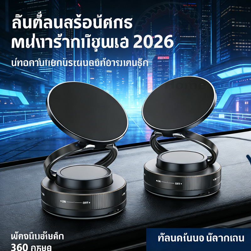 ที่วางโทรศัพท์มือถือในรถยนต์แบบดูดแม่เหล็ก การหมุนสําหรับบ้านและรถยนต์ 360° ที่วางโทรศัพท์แบบแม่เหล็กพับได้ดีไซน์ใหม่ล