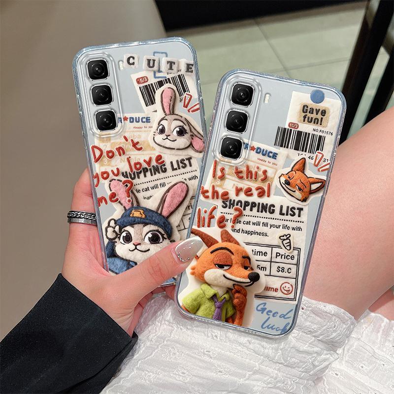 เข้ากันได้กับ INFINIX HOT 50 Pro + 4G,X6880 X6882 X6882B เคสโทรศัพท์ Zootopia การ์ตูน TPU เคสโทรศัพท