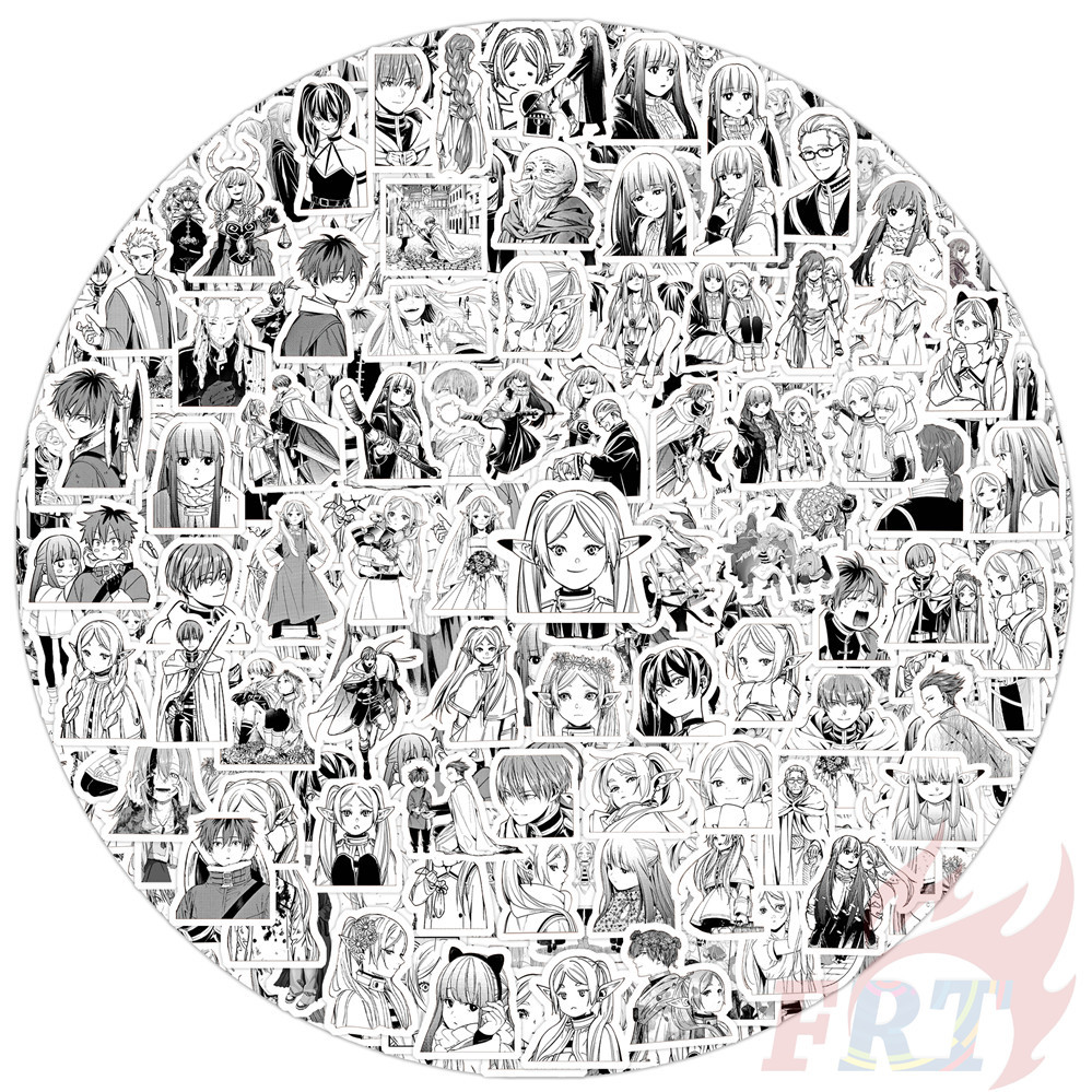 135ชิ้น/เซ็ต ❤ Frieren: Beyond Journeys End Q-2 Classical Black & White Mini Diary Manual Stickers ❤