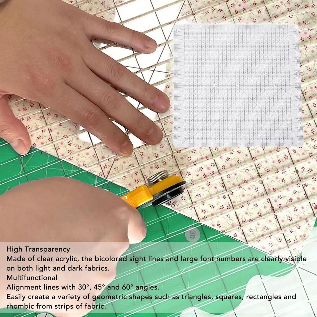 Quilting Template Ruler ความโปร่งใสสูงหลายมุมการจัดตําแหน่งที่เพียงพอตัดพื้นที่ Quilting Template สํ