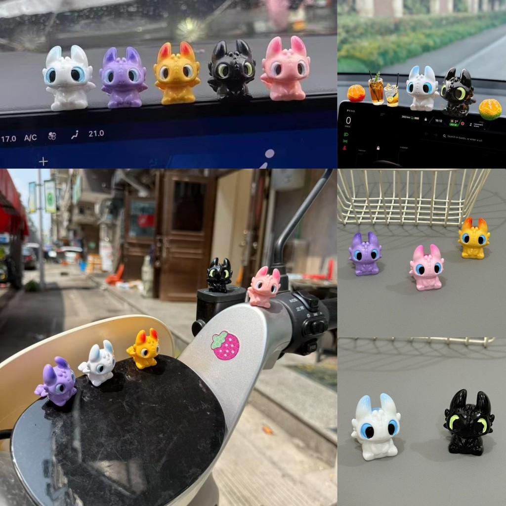 [ฟรีสติ๊กเกอร์] 4ชิ้นมินิสีฟันรูปน่ารักการ์ตูนสก์ท็อปตกแต่งวิธีรถไฟมังกรของคุณสินค้าอัตโนมัติรถจักรยานยนต์แดชบอร์ดเครื่องประดับของขวัญวันหยุด