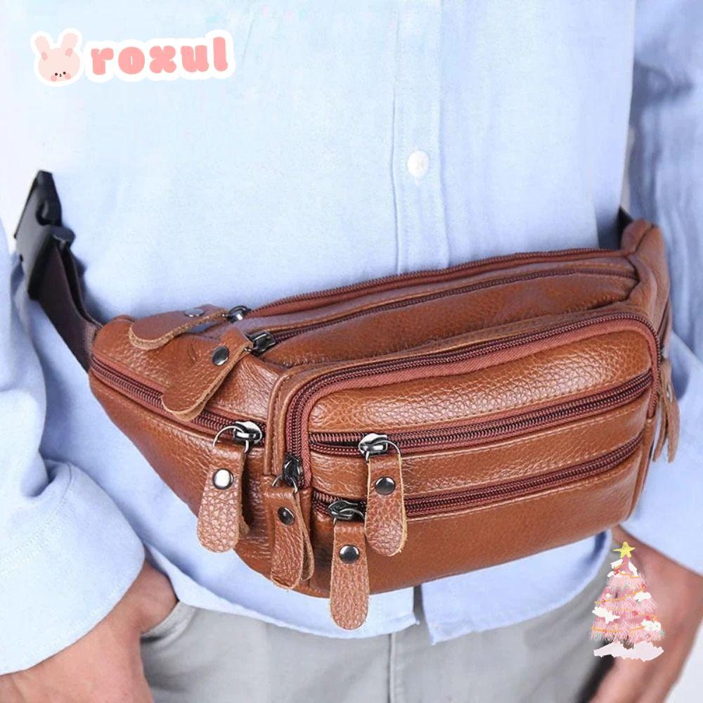 ROXUL กระเป๋าคาดเอวแบบหลายชั้นพร้อมซิปกันน้ำความจุขนาดใหญ่สำหรับเดินทาง หนัง PU