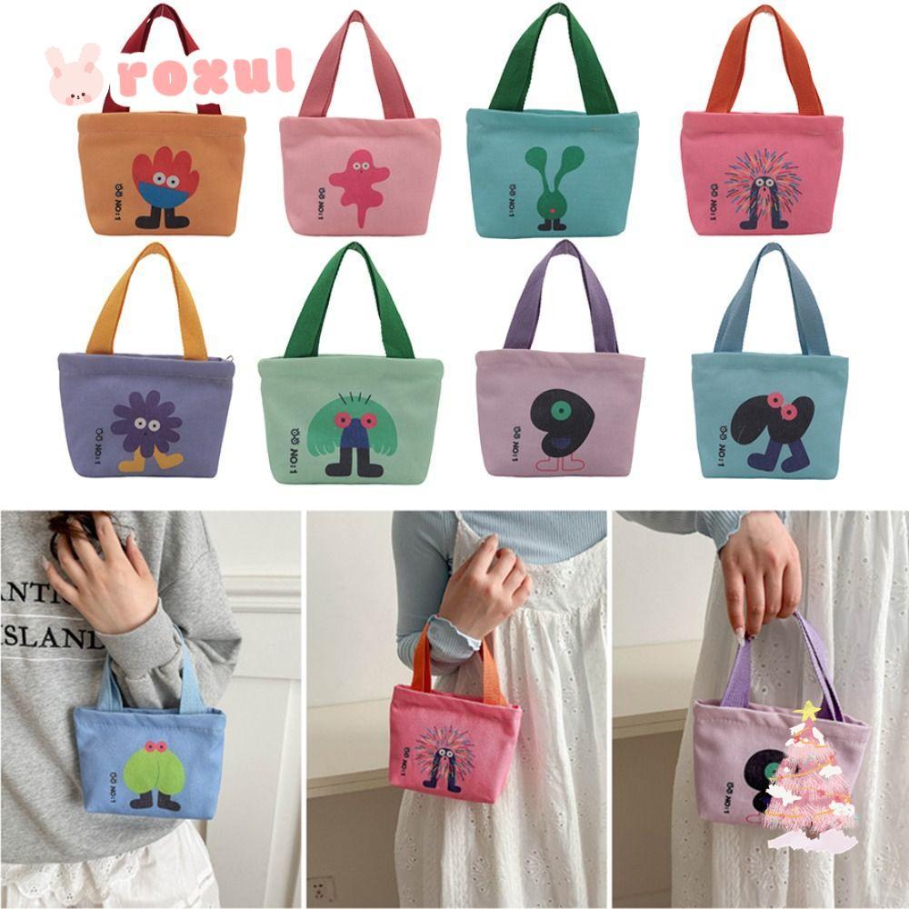 กระเป๋าผ้าใบ โรซูล ใบเล็ก สไตล์เกาหลี น่ารัก ใส่ขนมหรืออาหารกลางวัน