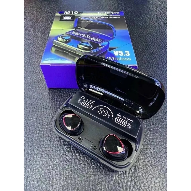 M10 หูฟังเอียร์บัดไร้สายไฮไฟสเตอริโอหูฟังระบบควบคุมแบบสัมผัสชุดหูฟังออกกําลังกายหูฟังกีฬาหูฟัง m10