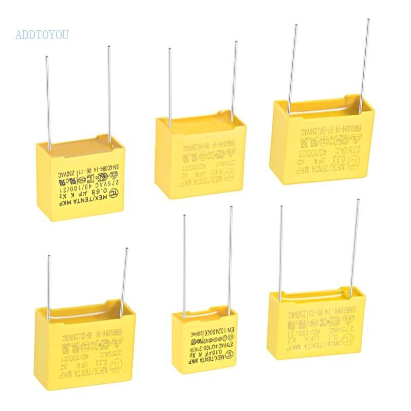 3C 10PC X2 ตัวเก็บประจุความปลอดภัย 0 47UF 0 22UF 0 33UF 0 82 0 68 275V แรงดันไฟฟ้าตามอัตราการ 1000V