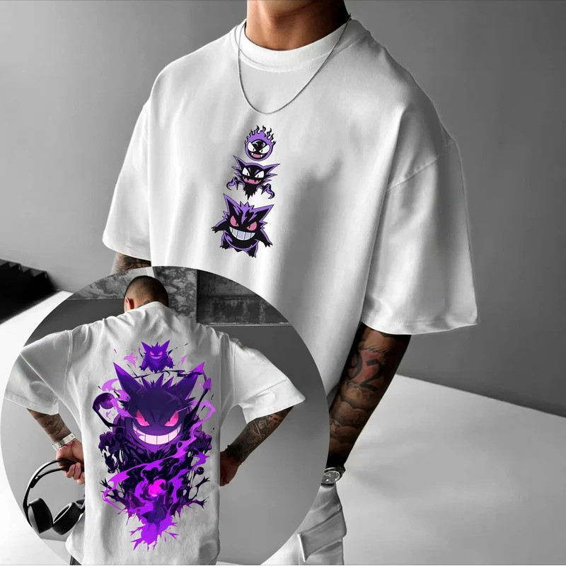 Pokémon Animation Derivatives Genger Printing Men's and Women's  Fashion Street T-shirt Hoodie Short