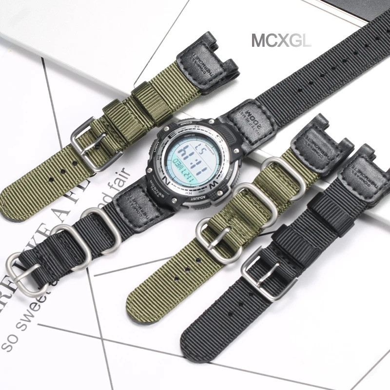 สายไนลอนสําหรับ Casio SGW100 SGW-100 นาฬิกาเปลี่ยน SGW-100-1V SGW-100-1VDF Sport Watchband GW-3500B 