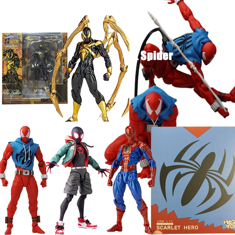 Marvel Scarlet Spider Mafex 147 Symbiote Spiderman Movable Joint ของเล่น Yamaguchi Spiderman รูปของเล่น