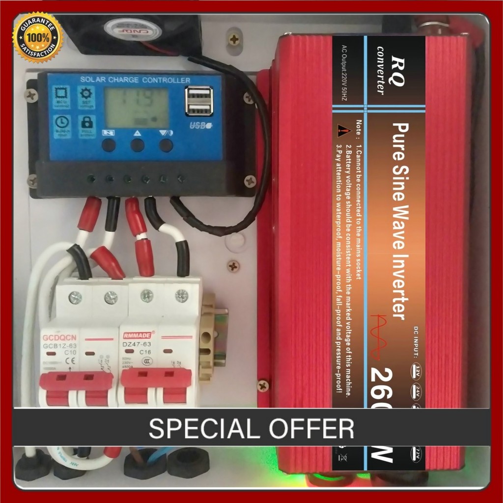 uiiwell อินเวอร์เตอร์ 2600 วัตต์ เพียวซายเวฟแท้ แปลงไฟ 12V 24V เป็น 220V เครื่องแปลงไฟบ้าน วัตต์เต็ม