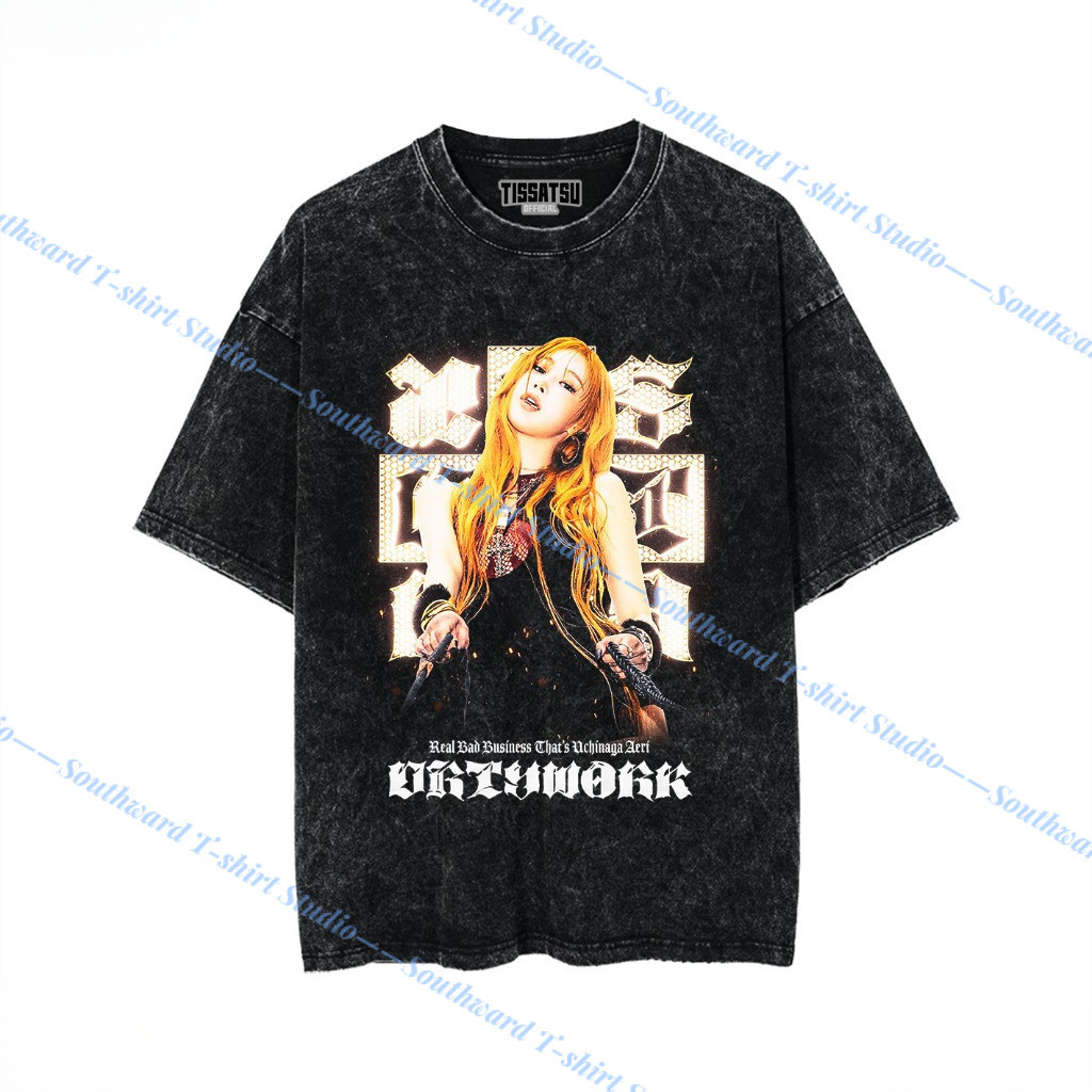 (จัดส่งตลอด 24 ชั่วโมง)DW GISELLE เสื้อยืด Oversize Washed / เสื้อยืด Kpop Wash Slimfit / AESPA-27