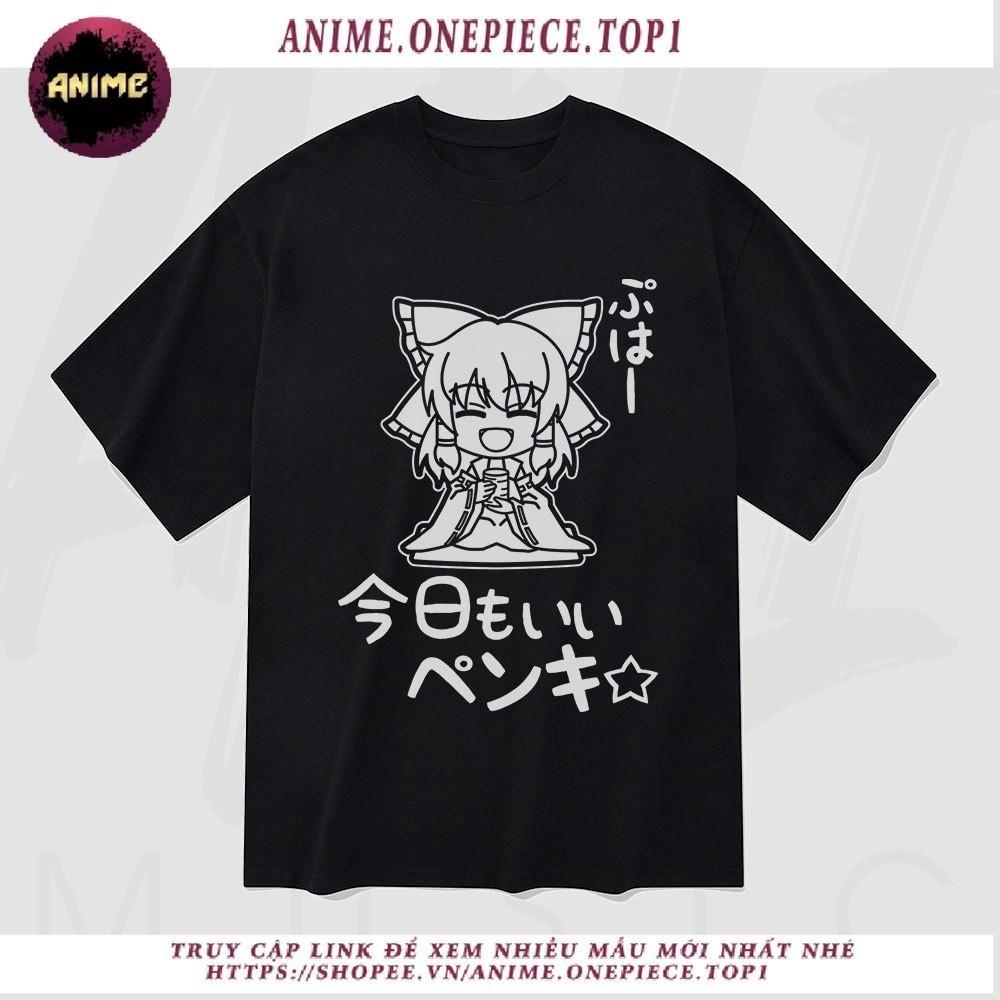 COD- ใหม่ Unisex Touhou Project Reimu HakureiLooks Like Paint เสื้อยืดแขนสั้นผ้าฝ้าย  ขนาดใหญ่
