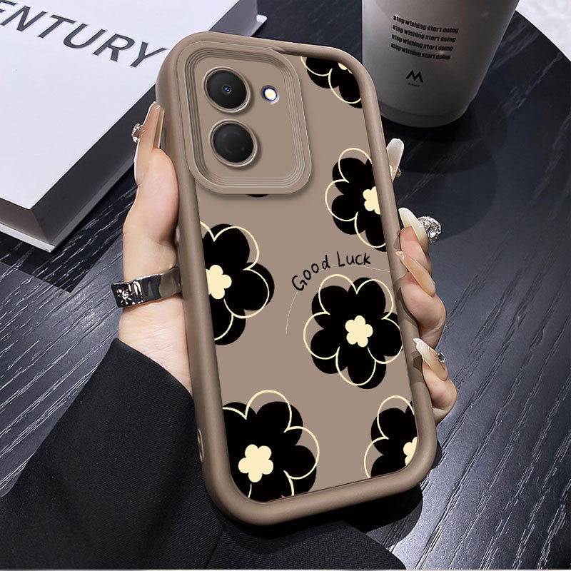 สําหรับ Tecno Spark GO 3 Spark GO 2 GO3 Go2 KN3 KM4 ดอกไม้สีดําหรูหราเคสโทรศัพท์เคลือบ Techno Spark 