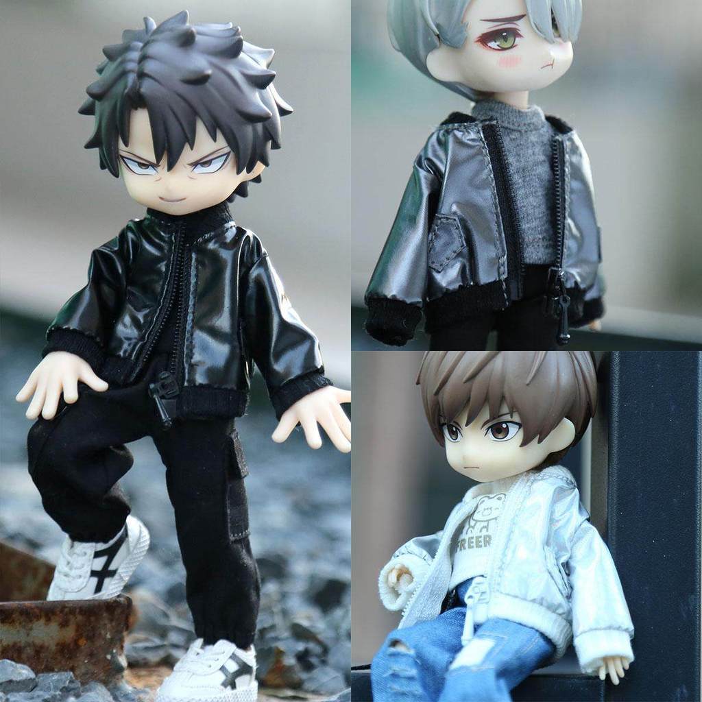 Ob11 ขยายร่างกายพิเศษ Ami 2.0 เสื้อผ้าเด็ก Fairy Body D ชาย GSC เลเซอร์รถจักรยานยนต์ Bomber Jacket J
