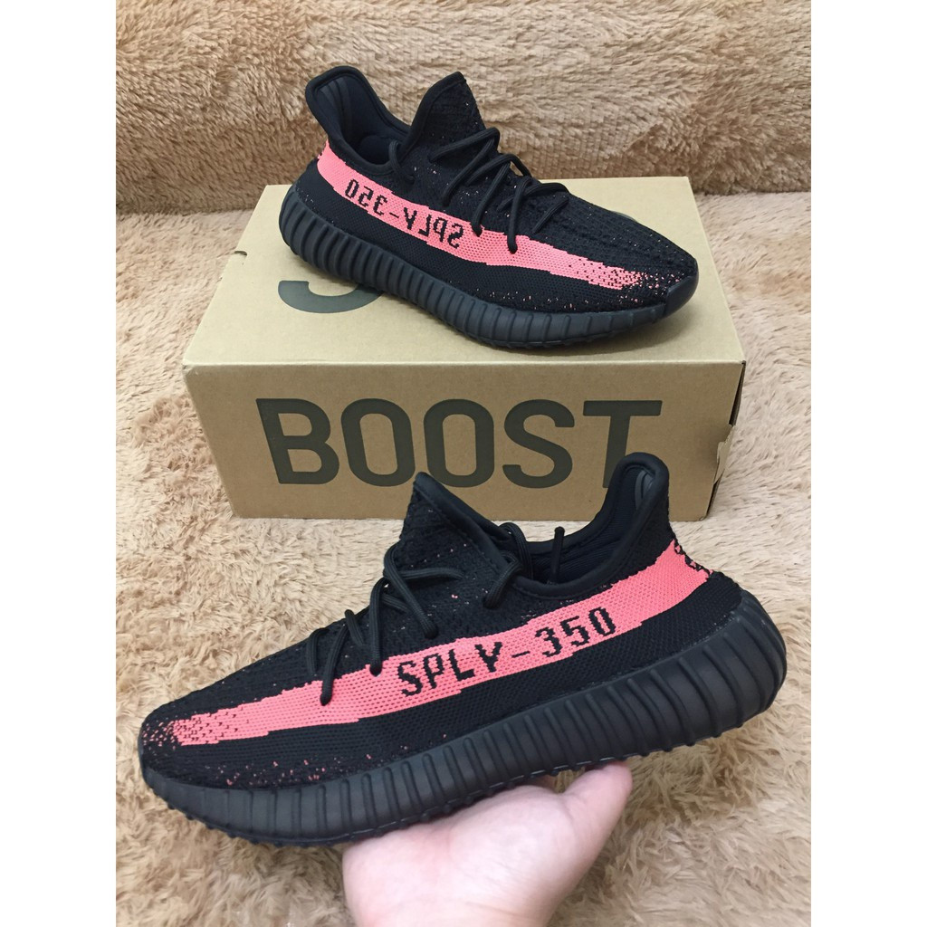Adidas Yeezy Boost 350 V2 Kanye West คู่หญิงชายสีชมพูสีดํา BY9612 คุณภาพสูง