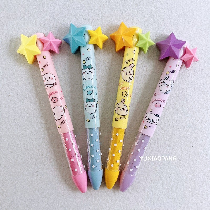 Chikawa chikawa Limited Japan funbox Limited Edition Five-pointed Star Black Red ปากกาลูกลื่นสองสีกร
