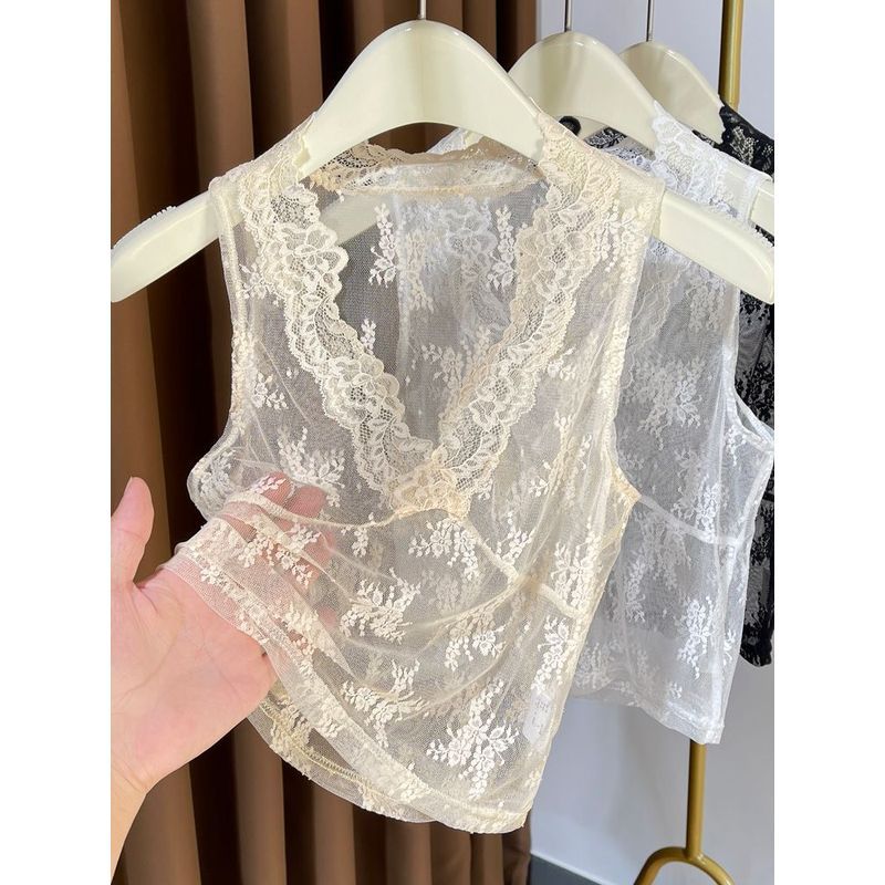 เสื้อ.camisole ลายลูกไม้ฝรั่งเศส สวมใส่ง่าย พร้อมเทคโนโลยีป้องกันแสงสะท้อน