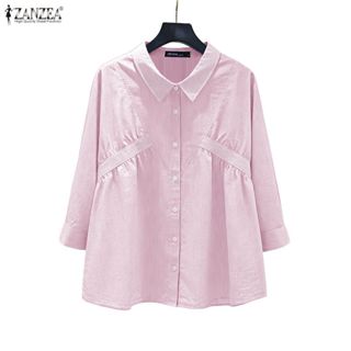 ZANZEA สไตล์เกาหลี สำหรับเดินทางและแต่งตัวลำลอง ปกพับได้แขนย…