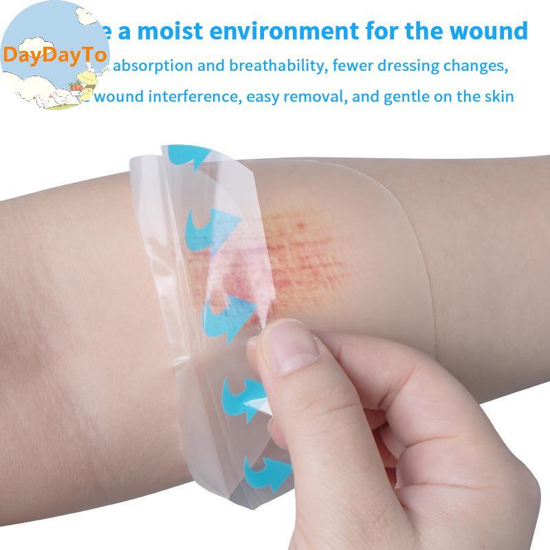 DayDayTo 1/5 ชิ้น Self-Adhesive แพทช์ Hydrocolloid Dressing ที่มองไม่เห็น Breathable Wound Plaster B