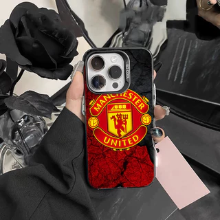 เคสไอโฟนiPhone 17 Pro Max สโมสรดาวฟุตบอล Simple สีทึบ Frosted Electroplate เลนส์ป้องกันเคสโทรศัพท์สําหรับ iPhone 17 Pro Max 16 15 14 13 12 11 7 8 Plus X Xr Xs Max