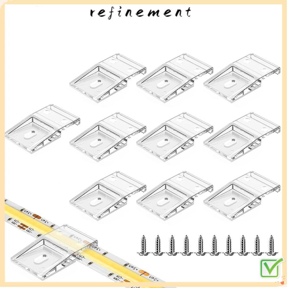 REFINEMENT 10 มม.PCB LED Light Strip Clip, Light Strip Clamp FCOB COB SK6812 RGBW คลิปพร้อมสกรู, WS2