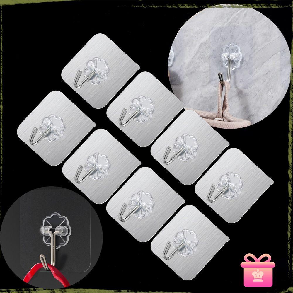 HAPPYLEAF66 1/5/10 ชิ้น Non Trace Hooks Home Kitchen Sticky