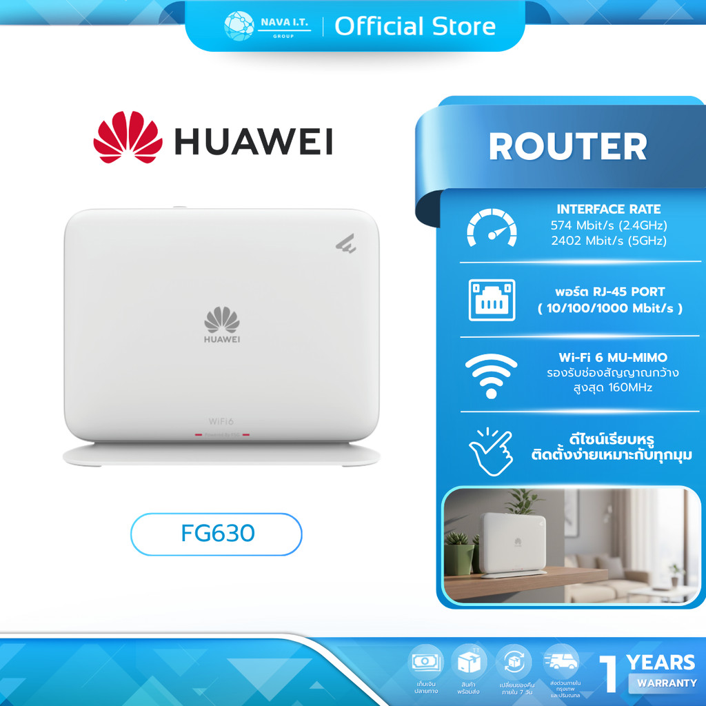 (มีส่งด่วน) Huawei eKit FG630 Wireless Dual-Band mesh WIFI 6 ROUTER เราเตอร์ ใช้ขยายสัญญาณ เร็ว แรง 
