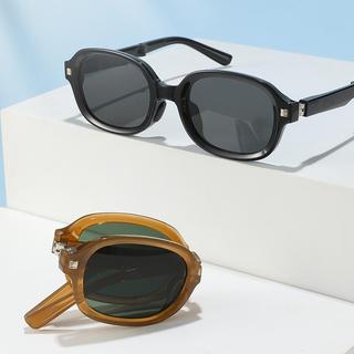 COD  Kacamata Hitam Lipat Pria Wanita UV400 Frame Hitam Lensa Hitam/Coklat/Hijau Tua Bisa Dilipat + Free Pouch ZD201