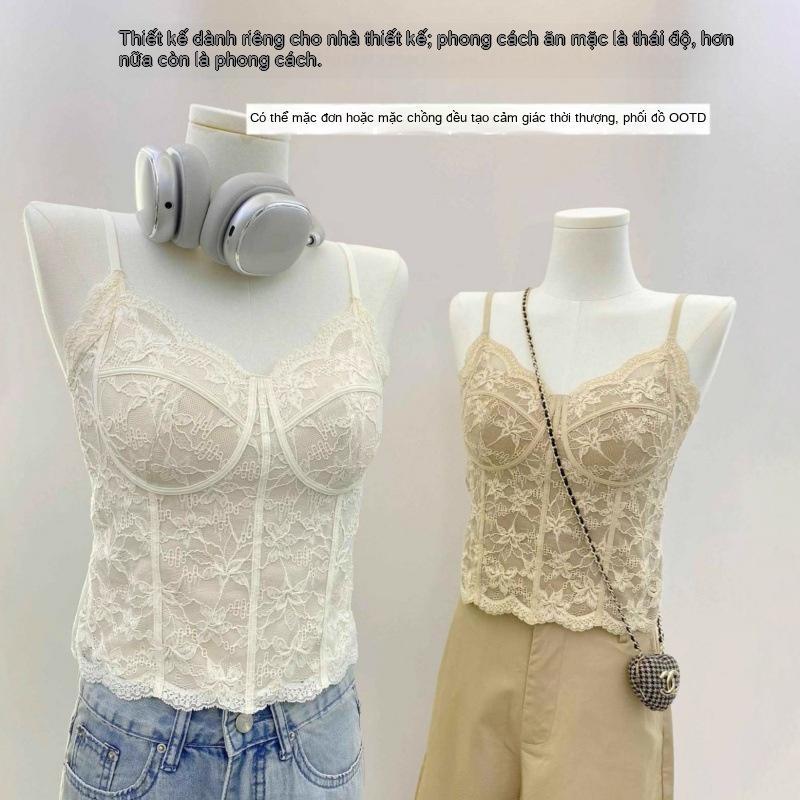 【ชิ้นที่ 2 ลด 50%】เสื้อกล้ามเกาะอกลูกไม้ ผ้าไหมเย็นสุดเซ็กซี่ ฟลีซให้ความอบอุ่น กระชับสัดส่วน ใส่สบายทุกฤดู