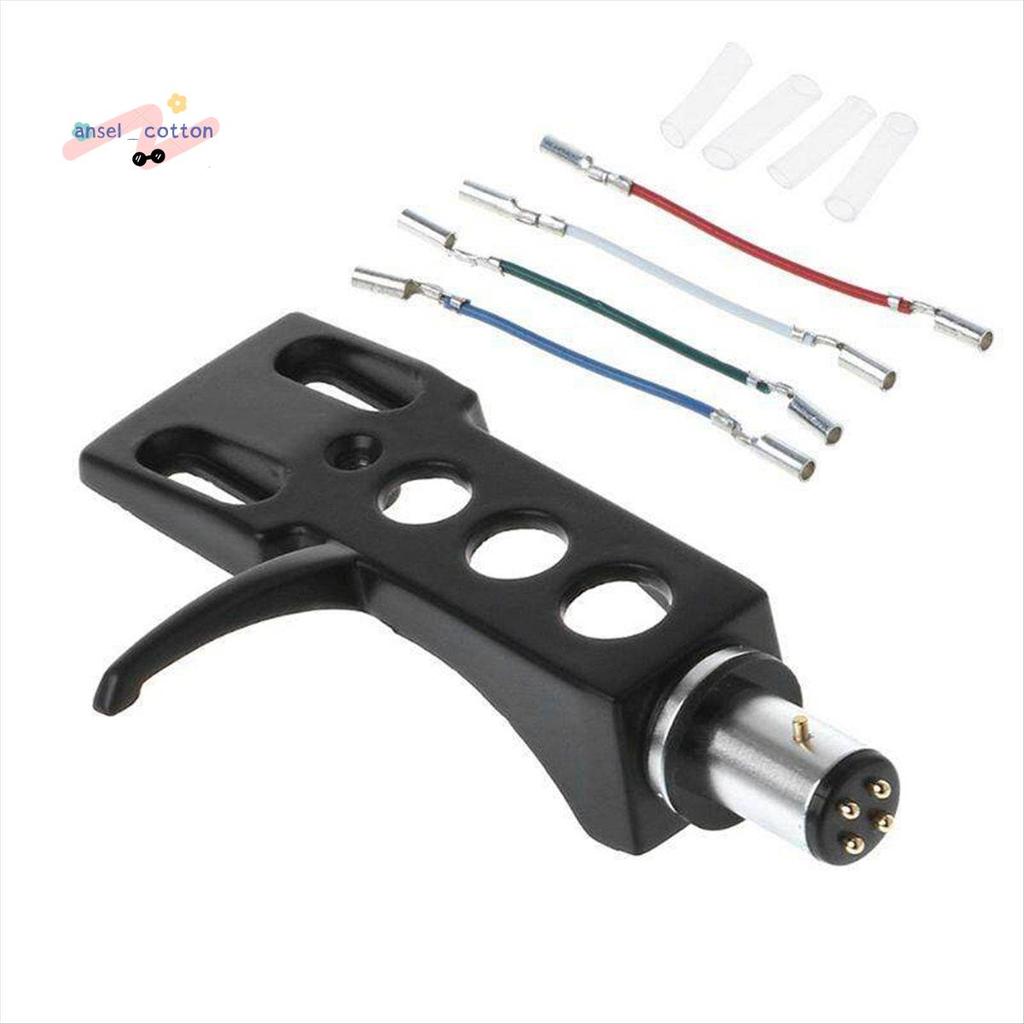 1 ชิ้น Phono Turntable Headshell Mount Phonoograph ผู้ถือหัว Stylus ตะกั่วลวดสีดําสําหรับ LP Disc Record Player