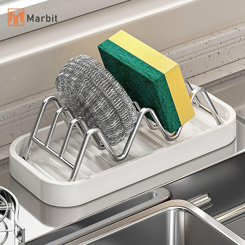 Marbit สแตนเลส W-Shaped ที่วางสบู่ประหยัดพื้นที่สบู่กันลื่น Ra ถาดท่อระบายน้ํา W-Shaped Taco ผู้ถืออ่างล้างจานเคาน์เตอร์ null