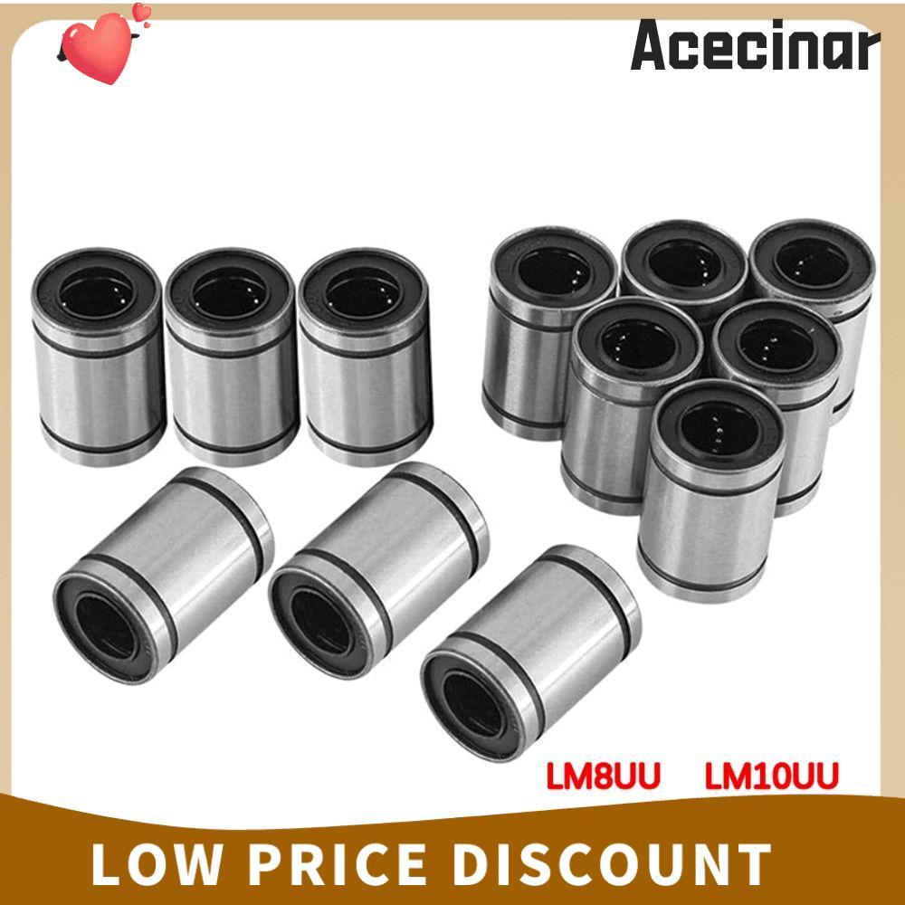 ACECINAR Bushing เหล็กสําหรับเครื่องพิมพ์แท่งชุบนิกเกิลเพลา LM3UU LM4UU LM5UU LM6UU