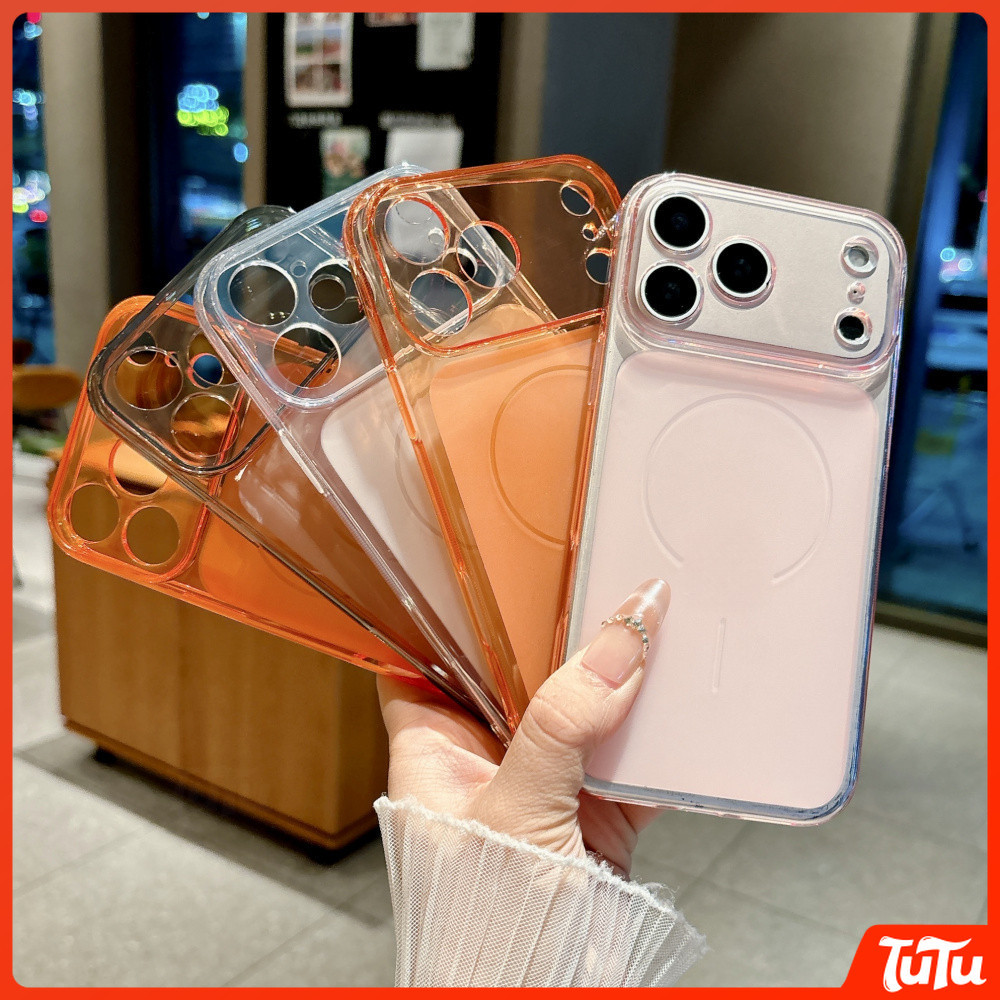 TuTu Simple Soild สีแม่เหล็ก Clear IPhone สําหรับ iPhone 17 Pro Max 17 Pro 17 Air 17 16 Pro Max 16 15 14 13 12 11 Anti Drop ยืดหยุ่น Soft Tpu Matte ปกหลัง