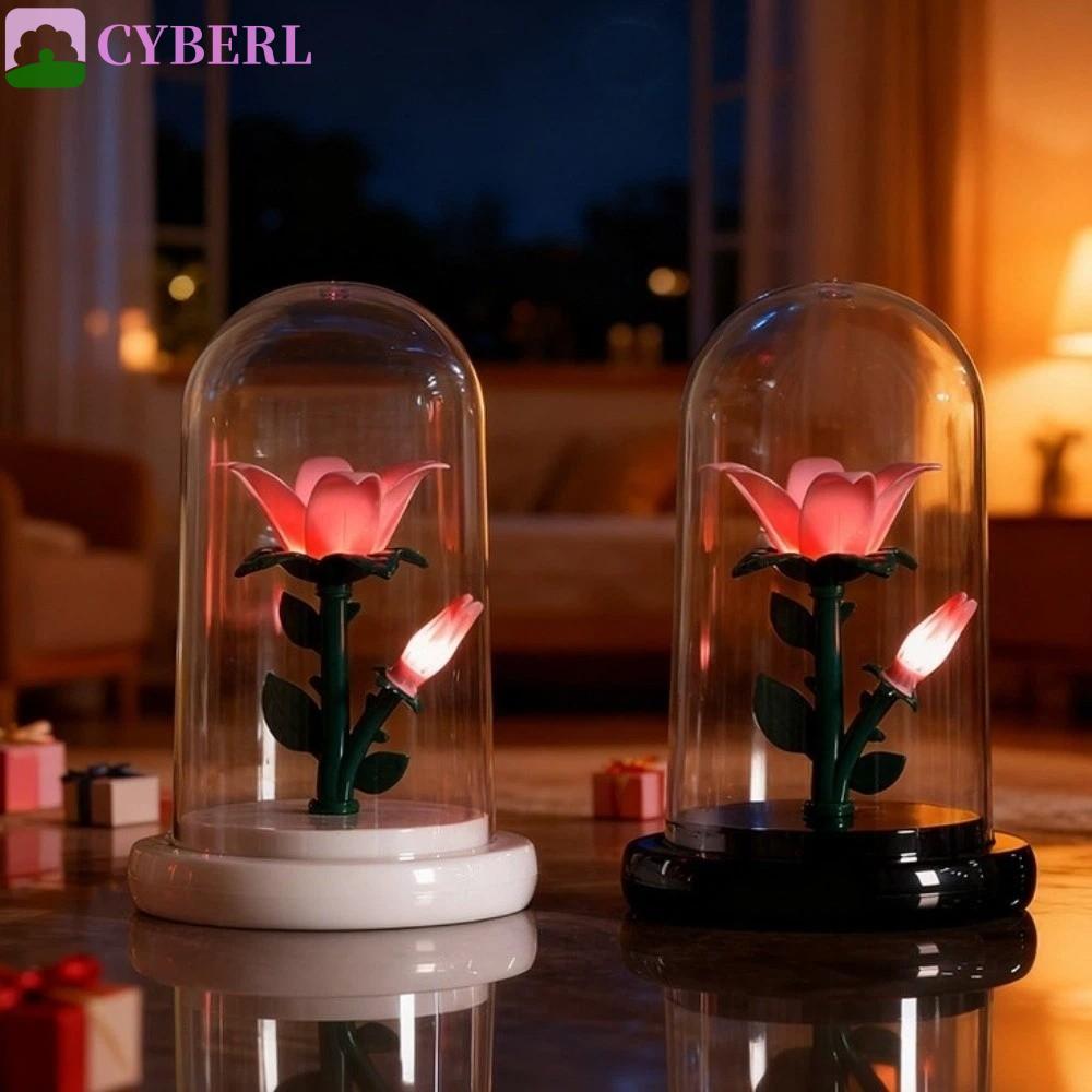 เครื่องประดับโคมไฟ CYBERLINX กระถางต้นไม้ Azure Orchid Flower Table Lamp, Korean Ins Fashion Desktop