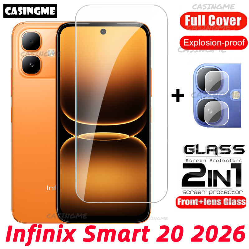 Infinix Smart 20 กระจกนิรภัยคลุมทั้งหมด Flim สําหรับ Infinix Smart 20 Smart20 InfinixSmart20 10 Plus 5G 4G 2026 ฟิล์มด้านหน้ากลับเลนส์แก้วกลับกล้องเลนส์ป้องกันหน้าจอ